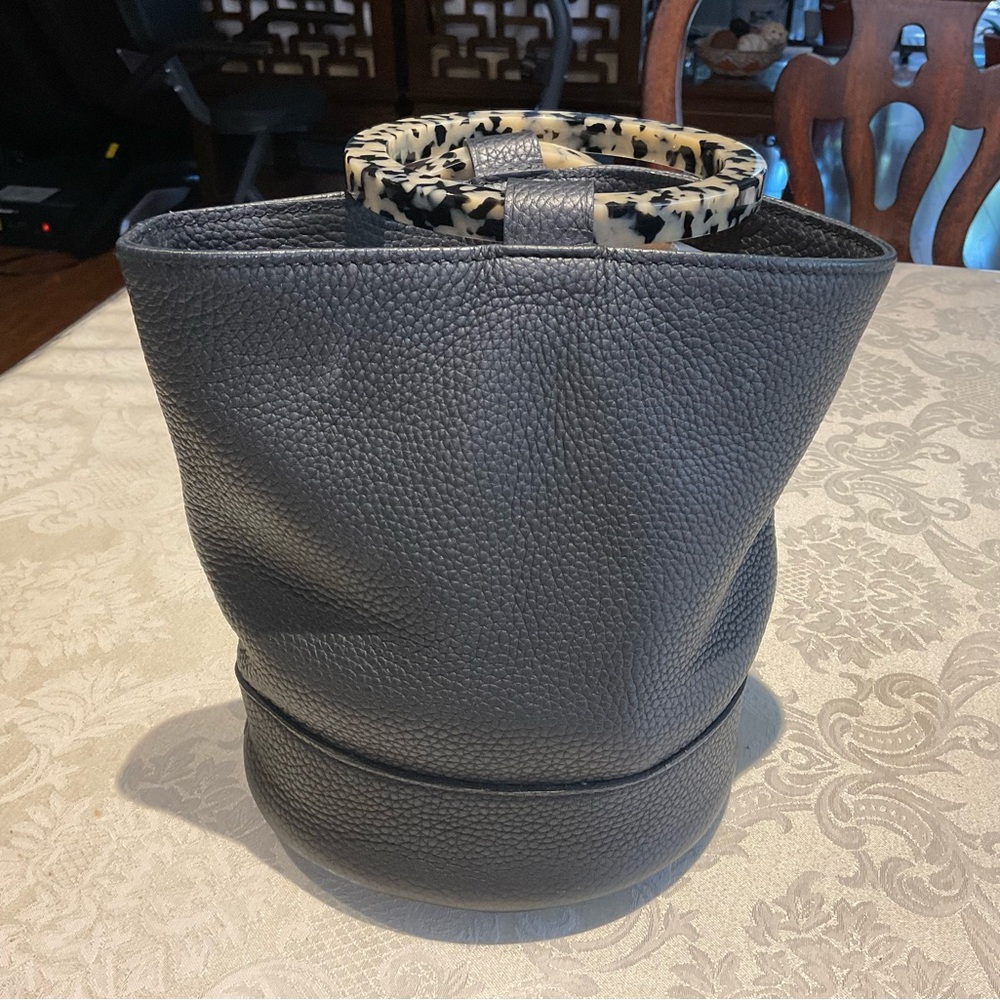 Simon Miller Black Textured Bag with Patterned Handle